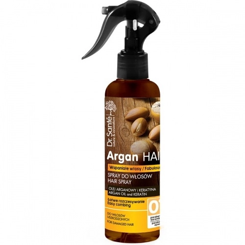 Spray do włosów Olej Arganowy i Keratyna - łatwe roczesywanie Dr. Santé 150 ml