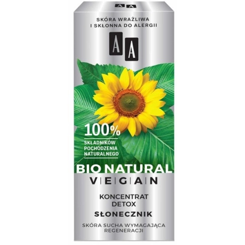 AA Bio Natural Vegan Koncentrat do Twarzy Detox Słonecznik 15 ml