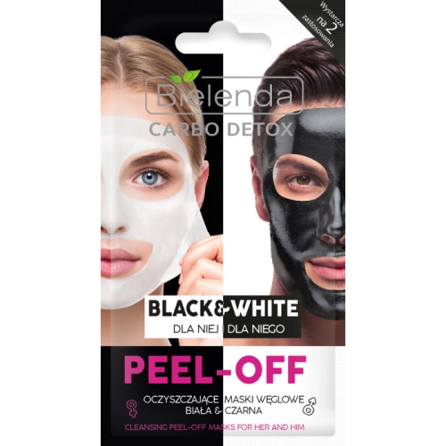 BIELENDA CARBO DETOX Black&White Oczyszczające Maski PEEL-OFF dla Niej i dla Niego