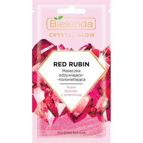 Bielenda Crystal Maska do Twarzy Red Rubin Odżywczo Rozświetlająca 8 gowa Zielona Herbata Trawa Cytrynowa 50 ml