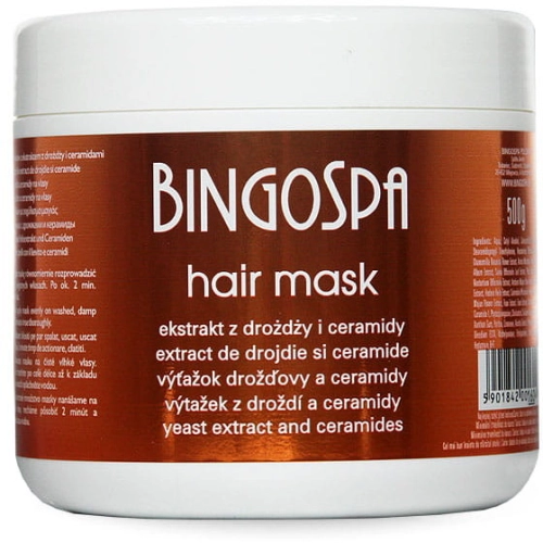 BingoSpa Maska do Włosów z Ekstraktem z Drożdży Piwnych i Ceramidami Zdrowe Włosy Bez Łupieżu 500 g