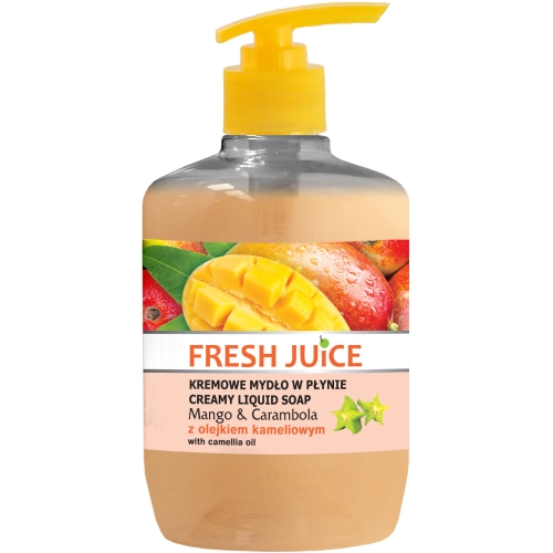 Fresh Juice Kremowe Mydło Mango & Carambola z Olejkiem Kameliowym Delikatnie Oczyszcza 460 ml