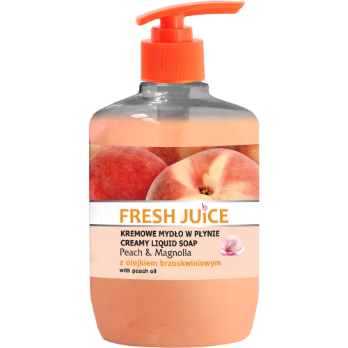 Fresh Juice Kremowe Mydło Peach & Magnolia z Olejkiem Brzoskwiniowym Oczyszcza i Nawilża Skórę 460 ml