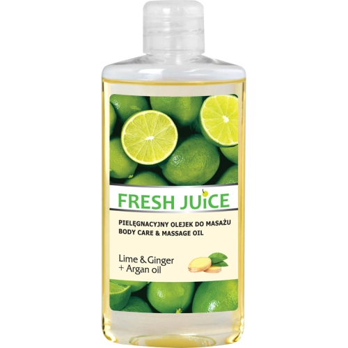 Fresh Juice Pielęgnacyjny Olejek do Masażu Lime & Ginger + Argan Oil Odmładza Ujędrnia 150 ml