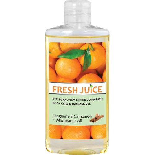 Fresh Juice Pielęgnacyjny Olejek do Masażu Tangerine & Cinnamon + Macadamia Oil Poprawia Elastyczność Skóry 150 ml