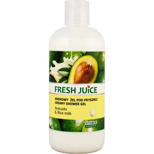 Fresh Juice Kremowy Żel pod Prysznic Avocado & Rice Milk Delikatnie Oczyszcza i Chroni Skórę 500 ml