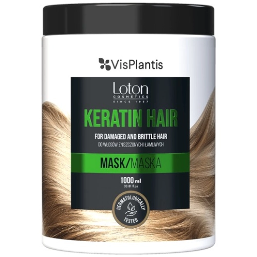 Vis Plantis Loton Keratin Hair Maska do Włosów Zniszczonych i Łamliwych z Keratyną 1000 ml