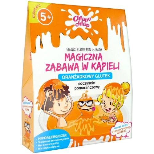 Chlapu Chlap Estetica Kolorowy Proszek do Kąpiel dla Dzieci Soczyście Pomarańczowy 150 g