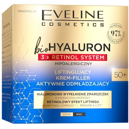 Eveline BioHyaluron Retinol Krem Odżywczy do Twarzy 50+ Dzień i Noc 50 ml