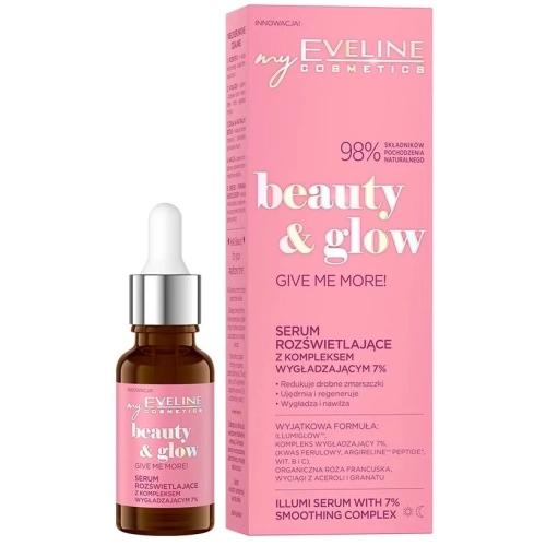 Eveline Beauty Glow Serum do Twarzy Rozświetlające z Kompleksem Wygładzającym 18 ml