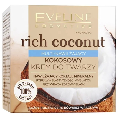 Eveline Rich Coconut Multi Nawilżający Kokosowy Krem do Twarzy 50 ml