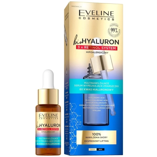 Eveline BioHyaluron Retinol Multinawilżające Serum Wypełniające Zmarszczki 18 ml
