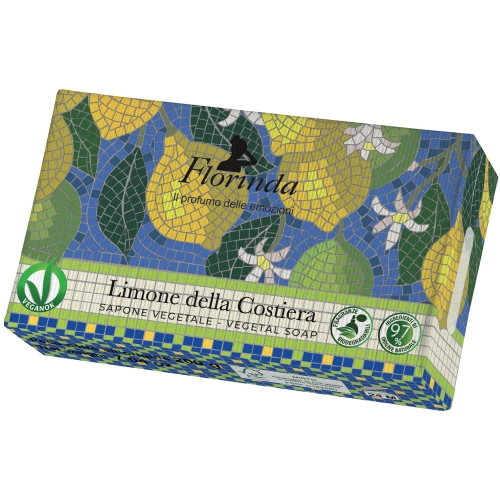 Florinda Mosaico Mydło Roślinne w Kostce Ręcznie Robione Perfumowane Przybrzeżna Cytryna 200 g