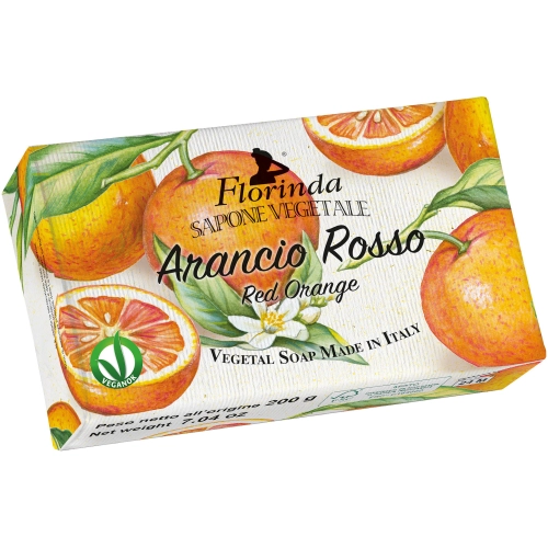 Florinda Mydło Roślinne Ręcznie Robione Perfumowane Czerwona Pomarańcza 200 g