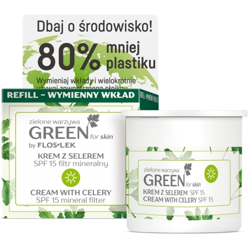 FlosLek Green For Skin Krem do Twarzy z Selerem na Dzień Wygładzający 50 ml Wkład