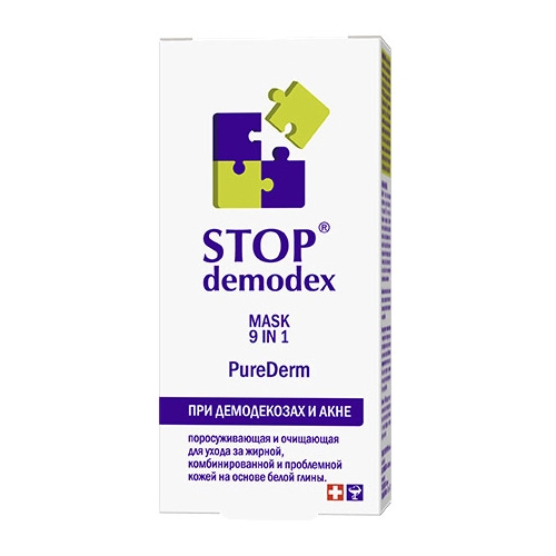 Stop Demodex Pure Derm Maseczka Oczyszczająca do Twarzy 9w1 Trądzik 50 ml