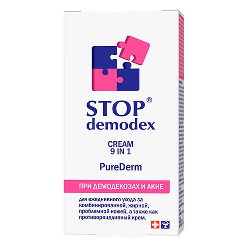 Stop Demodex Pure Derm Krem Przeciw Niedoskonałościom do Twarzy Dzień i Noc 50 ml