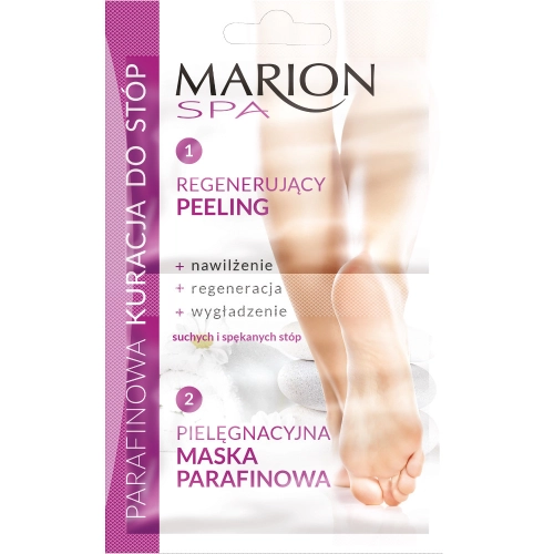Marion Parafinowa Kuracja dla Stóp Regenerujący Peeling + Pielęgnacyjna Maska Parafinowa 6 ml