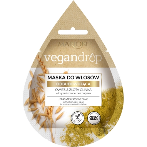 Marion Maska do Włosów Zniszczonych Bez Połysku Odbudowująca Proteiny Owsa Złota Glinka 20 ml