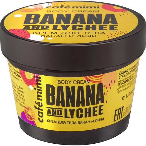 CAFE MIMI Krem do Ciała Banan i Liczi Ujędrnia Zwiększa Elastyczność Skóry 110 ml