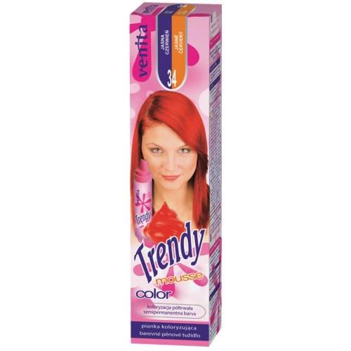 Venita Trendy Color 34 Jasna Czerwień Pianka Koloryzująca do Włosów 75 ml