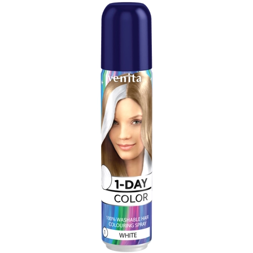 Venita Spray do Włosów 1 Day Color 1 Śnieżna Biel 50 ml