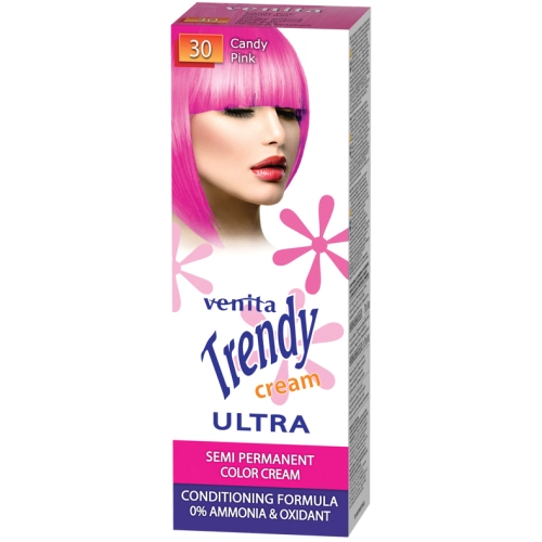 Venita Trendy Cream Koloryzujący Krem do Włosów 30 Słodki Róż 75 ml