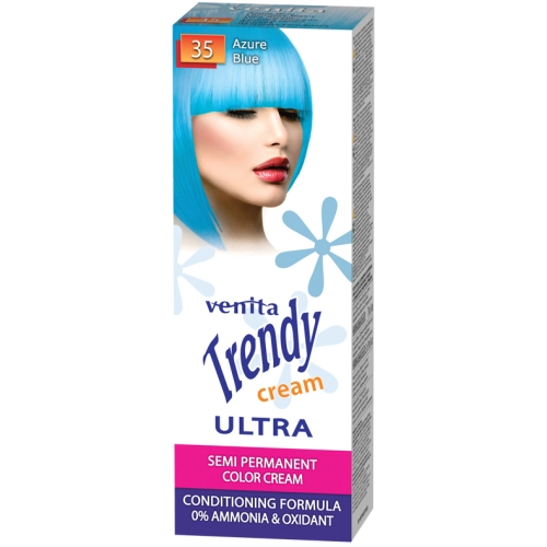 Venita Trendy Cream Koloryzujący Krem do Włosów 35 Lazurowy Błękit 75 ml