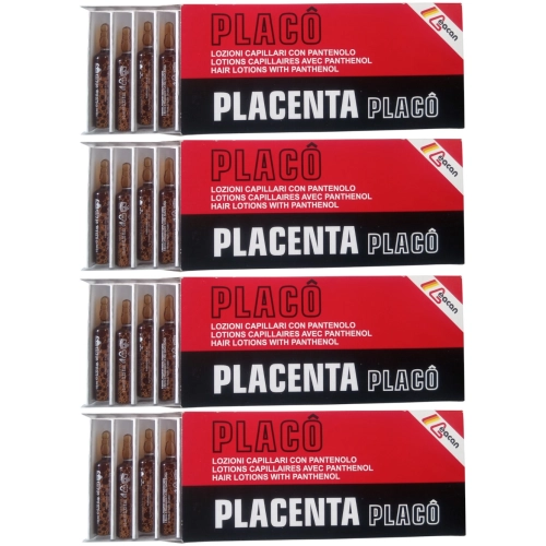 Zestaw 4 Opakowań Placo Placenta Ampułki na Porost Włosów 12 szt. x 10ml