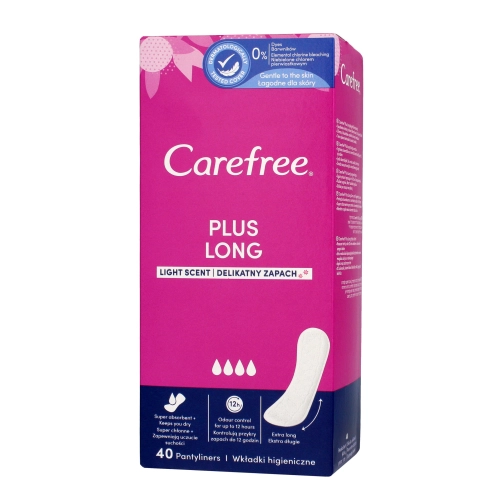 Carefree Plus Long Wkładki Higieniczne Light Scent - Delikatny Zapach 1op.-40szt