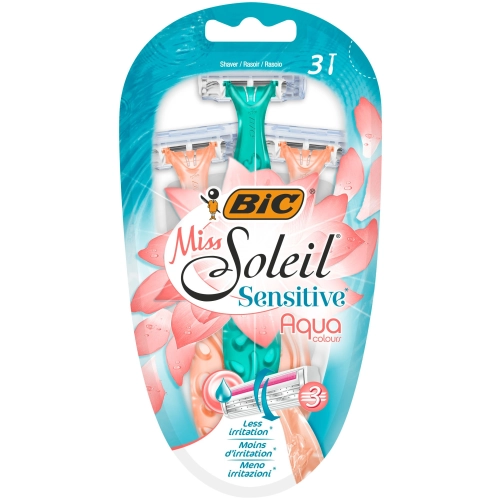 Bic Maszynka Do Golenia Miss Soleil 3 Sensitive Aqua Colours 1op.-3szt