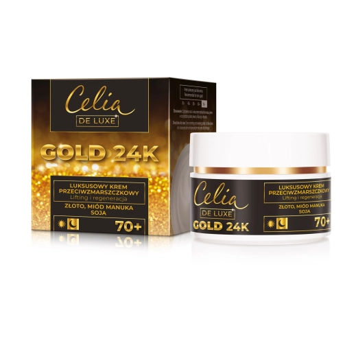Celia Gold 24k Luksusowy Krem Przeciwzmarszczkowy 70+ - Lifting I Regeneracja 50ml