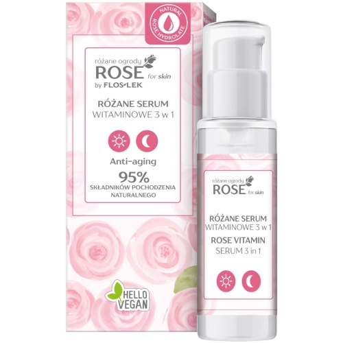 Floslek Rose For Skin Różane Ogrody Różane Serum Witaminowe 3 W 1 30 ml