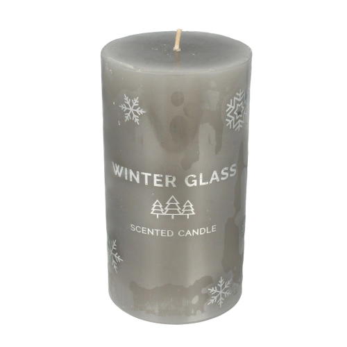 Artman Boże Narodzenie Świeca Zapachowa Winter Glass Szara - Walec Średni 1szt