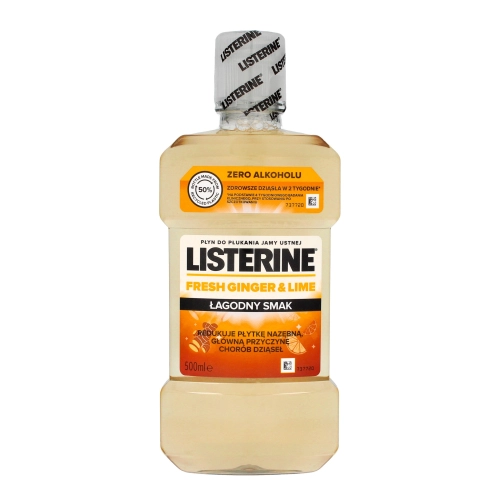 Listerine Ginger Lime Płyn Do Płukania Jamy Ustnej Łagodny Smak 500ml