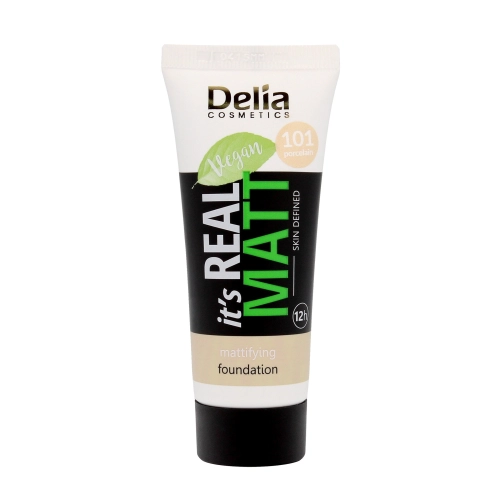 Delia Cosmetics It`S Real Matt Podkład Matujący Odżywczo-Nawilżający Nr 101 Porcelain 30ml