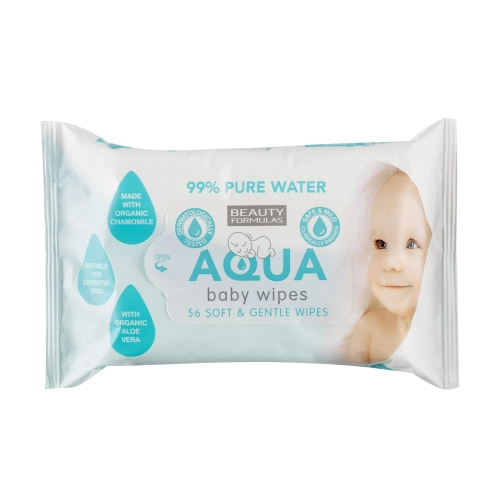 Beauty Formulas Baby Chusteczki Nawilżane Dla Dzieci 99% Aqua 1op.-56szt