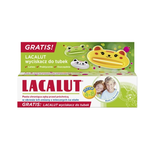 Lacalut Pasta Do Zębów Dla Dzieci Od 4-8 Lat 50ml +Wyciskacz Gratis