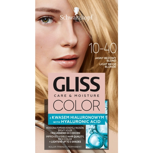 Schwarzkopf Gliss Color Care Moisture Farba Do Włosów 10-40 Jasny Beżowy Blond 1op.