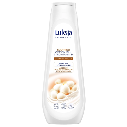 Luksja Creamy Soft Kremowy Płyn Do Kąpieli - Łagodzące Mleczko Bawełniane I Prowitamina B5 900ml