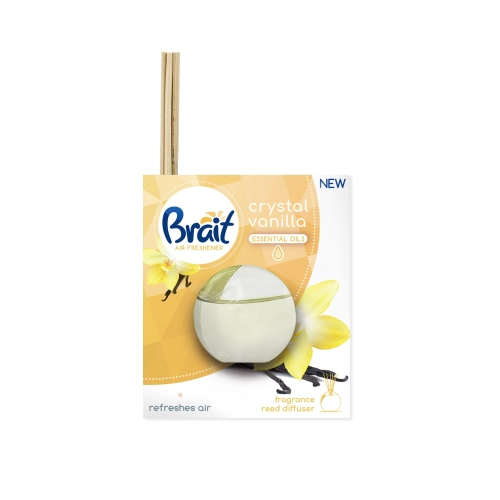 Brait Air Freshener Patyczki Odświeżające + Płyn Crystal Vanilla 1op.(4 Szt.+40ml)