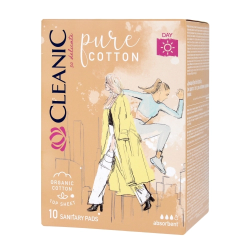 Cleanic Pure Cotton Podpaski Higieniczne Organic - Na Dzień 1op.-10szt