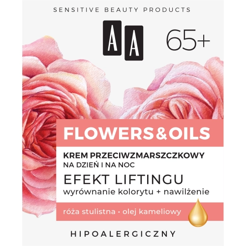 Aa Flowers Oils 65+ Krem Przeciwzmarszczkowy Na Dzień i Na Noc - Efekt Liftingu 50ml