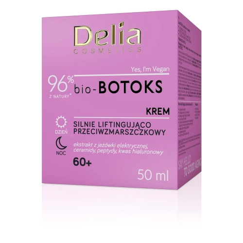 Delia Cosmetics Bio-Botox Krem Silnie Liftingująco Przeciwzmarszczkowy 60+ Na Dzień i Noc 50ml