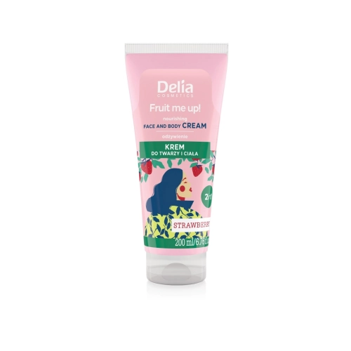 Delia Cosmetics Fruit Me Up! Odżywczy Krem Do Twarzy i Ciała 2w1 - Truskawka 200ml
