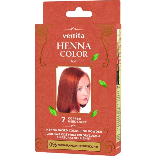 Venita Henna Color Ziołowa Odżywka Koloryzująca - 7 Miedziany 1op.