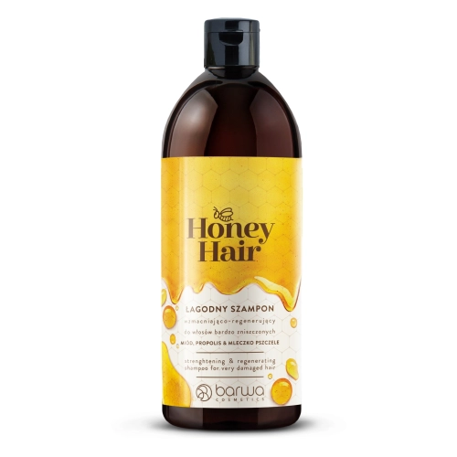 Barwa Cosmetics Honey Hair Łagodny Szampon Wzmacniająco-Regenerujący do Włosów Bardzo Zniszczonych 480ml
