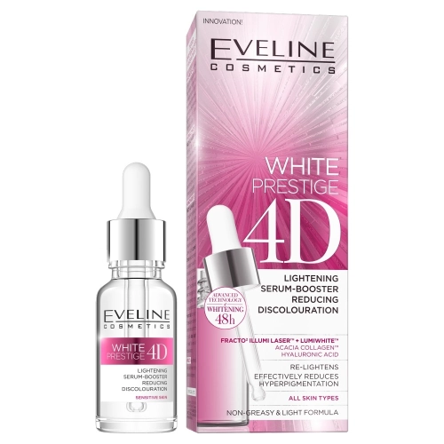 Eveline White Prestige 4D Rozjaśniające Serum Booster Redukujące Przebarwienia 18ml