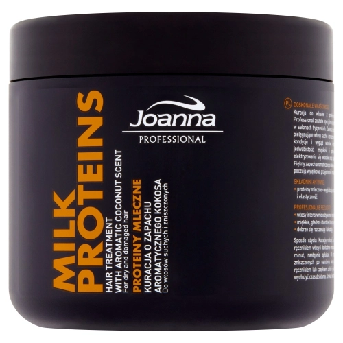 Joanna Professional Proteiny Mleczne Kuracja Do Włosów O Zapachu Aromatycznego Kokosa 500 G