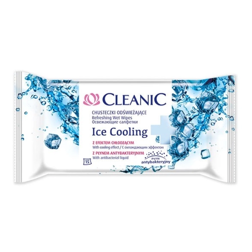 Cleanic Chusteczki Odświeżające Ice Cooling Z Płynem Antybakteryjnym 1 Op.-15szt